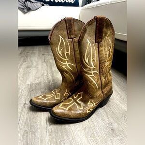 Justin Women's Brown Leather Western Cowgirl Boots Size US 5.5 B